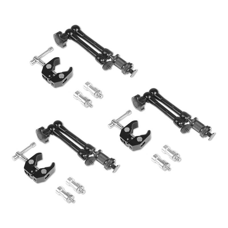 

3-кратный волшебный рычаг с супер-зажимом, 11-дюймовый шарнирный фрикционный зажим с резьбой 1/4 дюйма и 3/8 дюйма