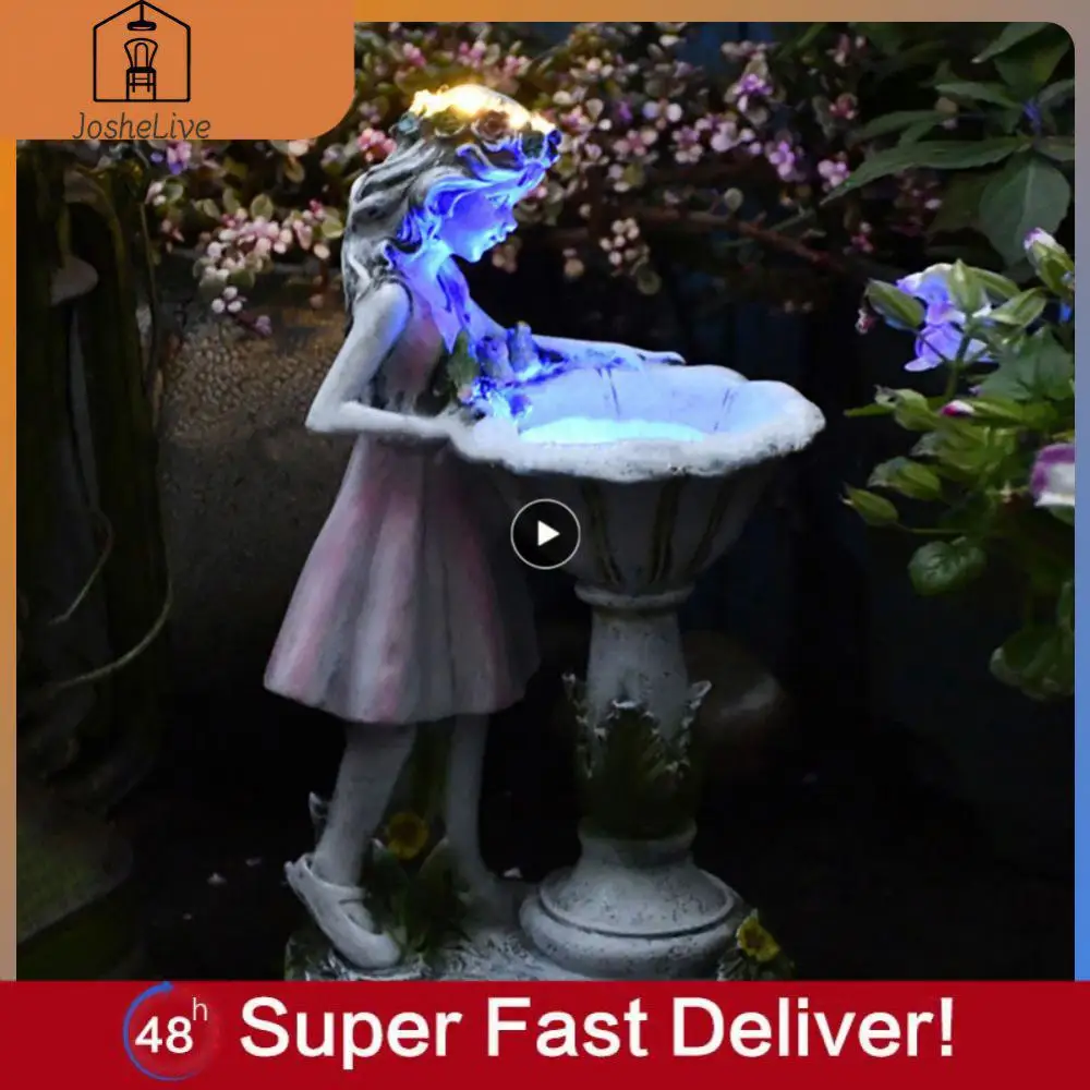 

Creative Luminous Elf Girl Garden Outdoor Angel Statue Led Solar Solar Light Angel Resin Lamp Statue Landscape Lamp