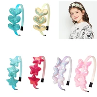 new girls sequin hair bands butterfly stars headband sweet candy color hairband kids hair accessories children headwear gift
