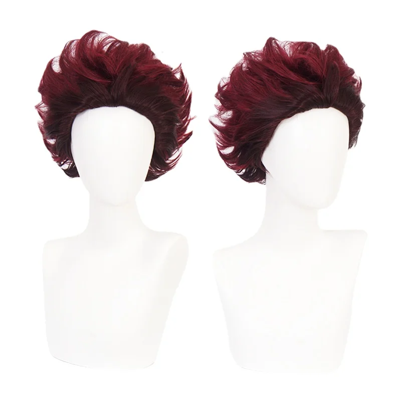 

Nezuko Tanjirou Kamado Wigs Demon Slayer Kimetsu no Yaiba Cosplay Wigs Zenitsu Agatsuma Golden Short Hair Wig + Wig Cap