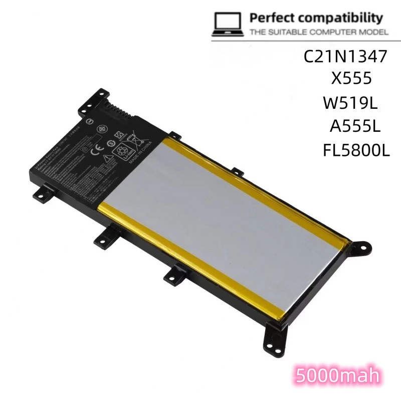 

5000mAh7.6V for ASUS C21N1347 X554 X554L X555 X555L X555LA X555LD R557 R557L W519L FL5800L Laptop Battery