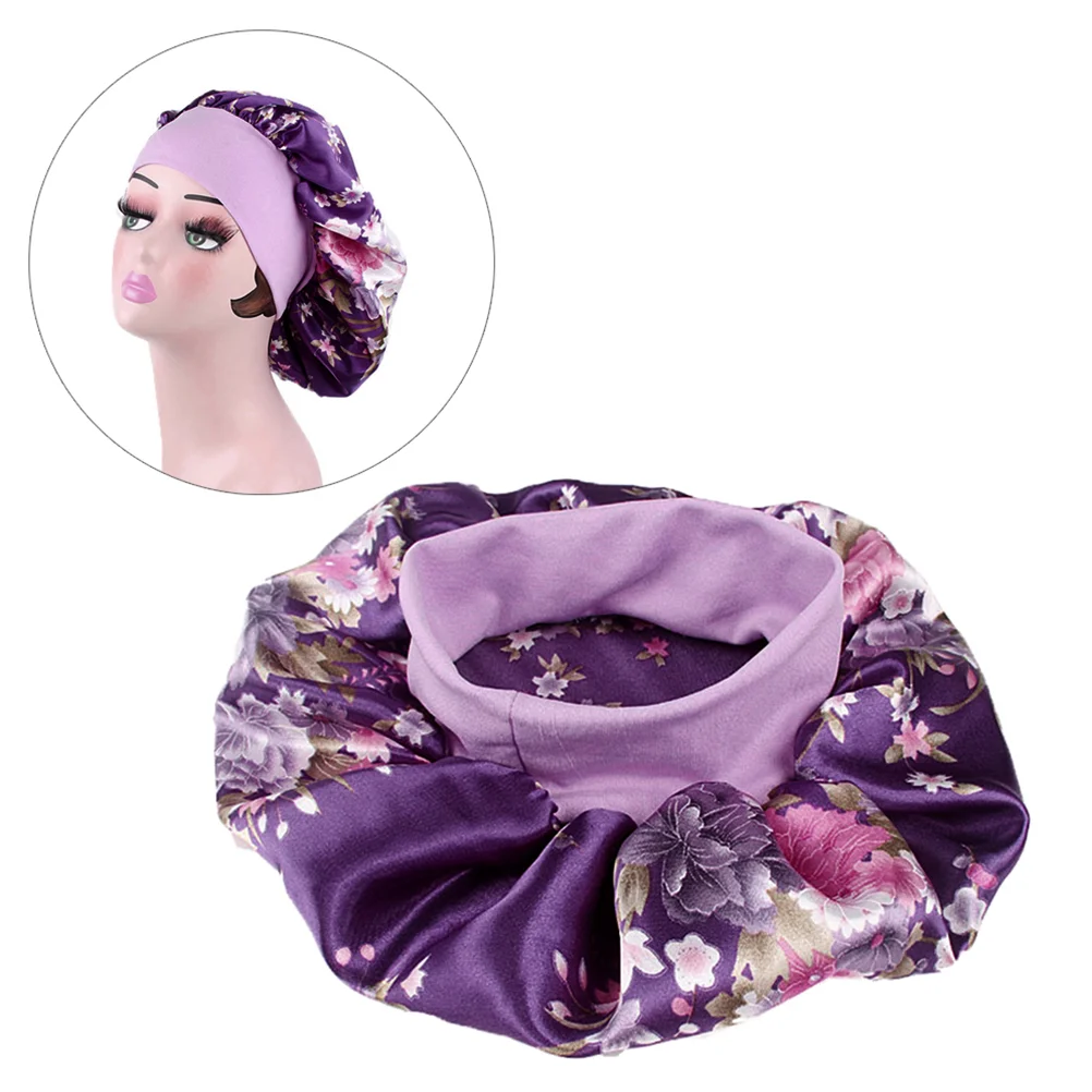 

Chemo Turbans Elastic Headscarf Pre- Tied Bandana Tichel Headwraps Hair Loss Caps Hair Cover Hat ( Purple )