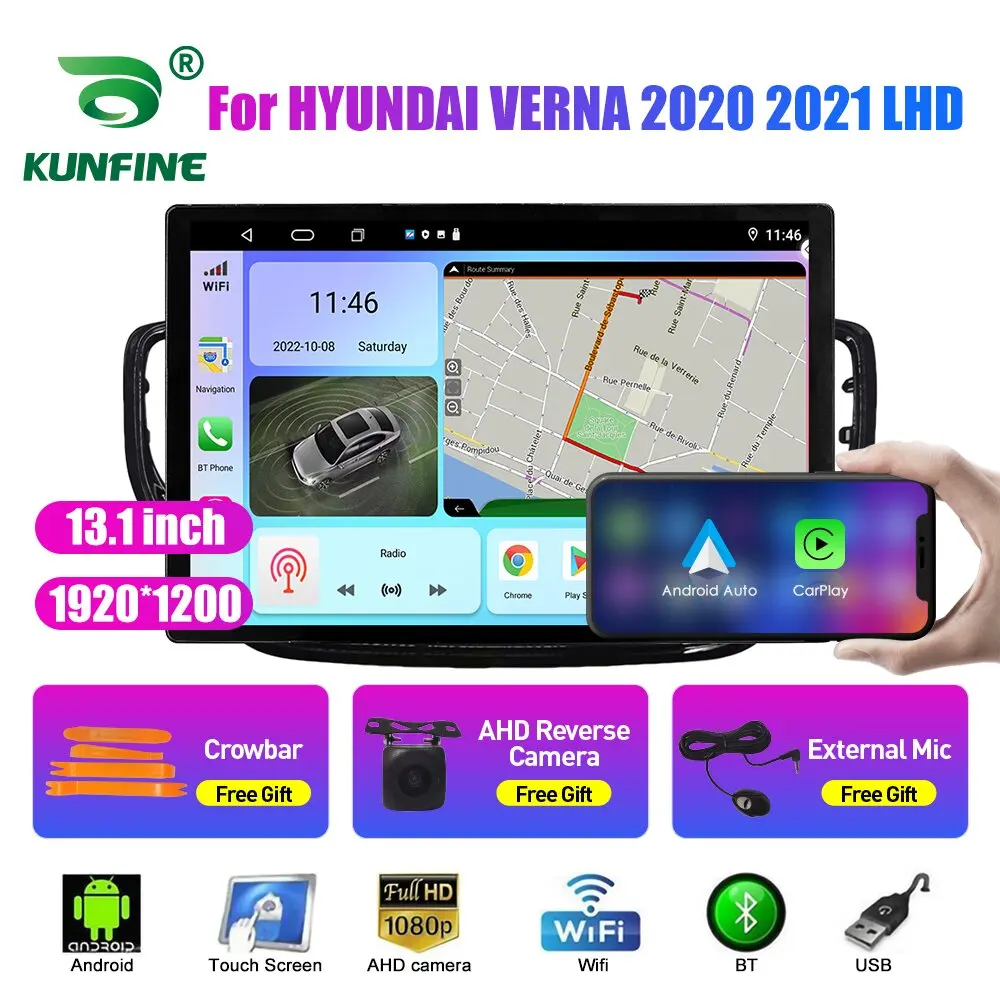 

Автомобильный радиоприемник 13,1 дюйма для HYUNDAI VERNA 2020 2021 LHD Автомобильный DVD GPS-навигатор стерео Carplay 2 Din Центральный Мультимедиа Android авто