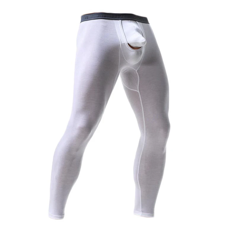 

Men Elephant Nose Thermal Underwear Long Johns Warm Slim Thin Skinny Leggings Autumn And Winter Stretch Bottoming Pants
