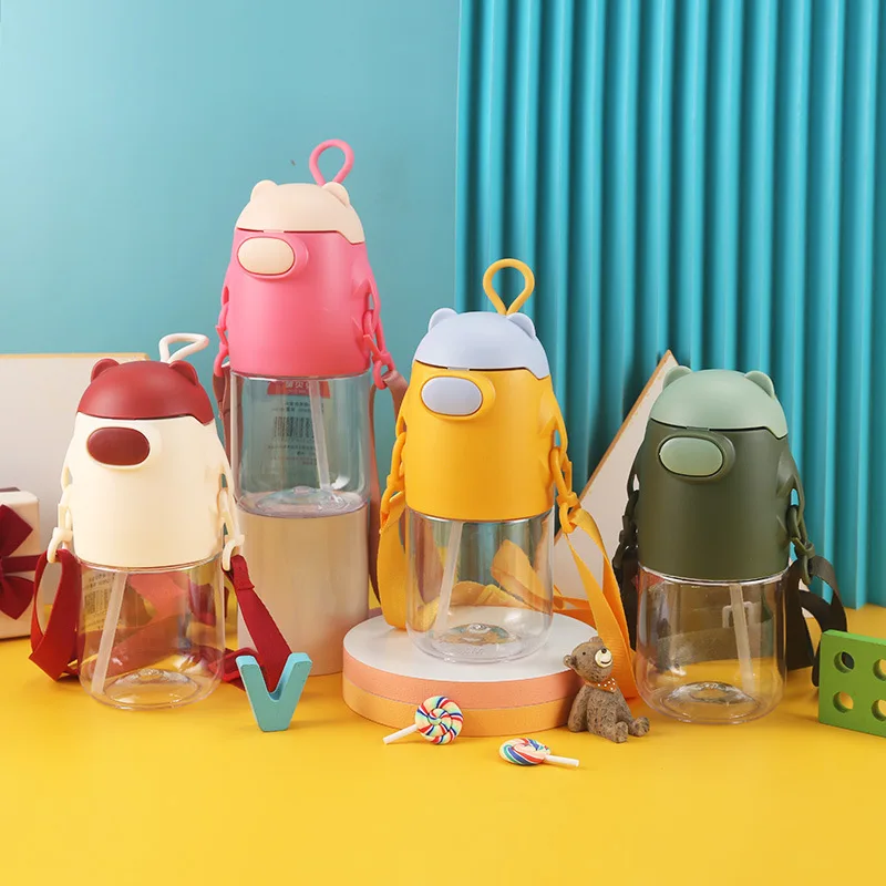 

Kawaii Kids Cup Portable Sports Drinking Kettle Free Shipping Items Cute Water Bottle For Girls 650ml Travel Tumbler With Straw