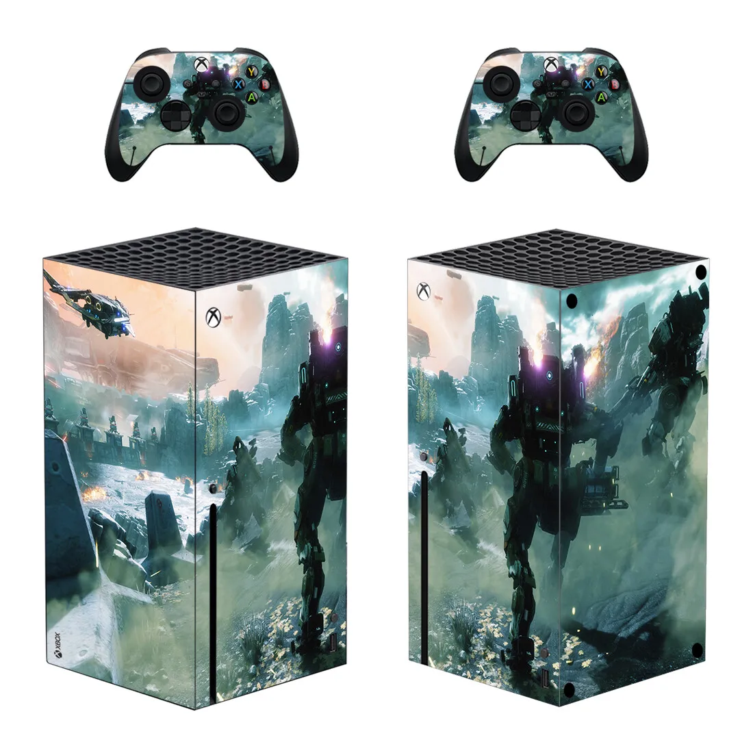 Наклейка на консоль Xbox серии X и 2 контроллера