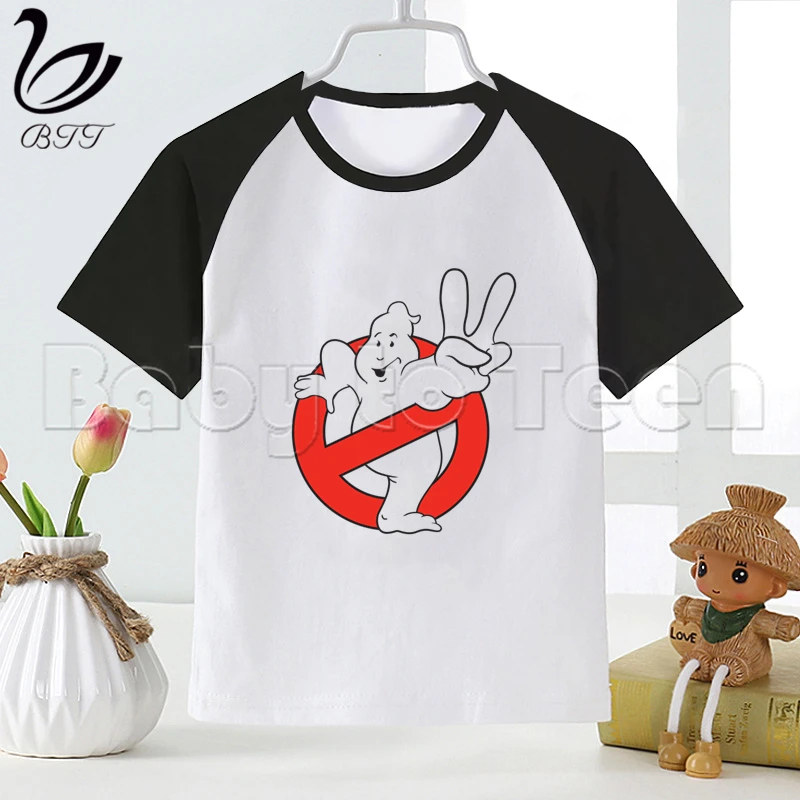 New Ghostbusters Movie Music Ghost Busters Cartoon Fashion Funny Print T-shirt Kids Summer O-Neck Tops Boys & Girls Clothes