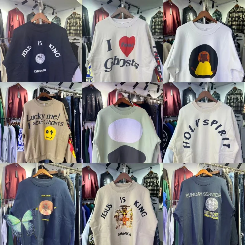 

CPFM KANYE Holy Spirit Fleece Men Women Crew Neck Sweatshirts Jesus Is King