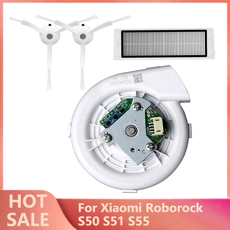 

Сменные детали для робота-пылесоса XIAOMI Roborock S50, S51, 4 шт./лот, оригинальный новый вентилятор, боковая щетка
