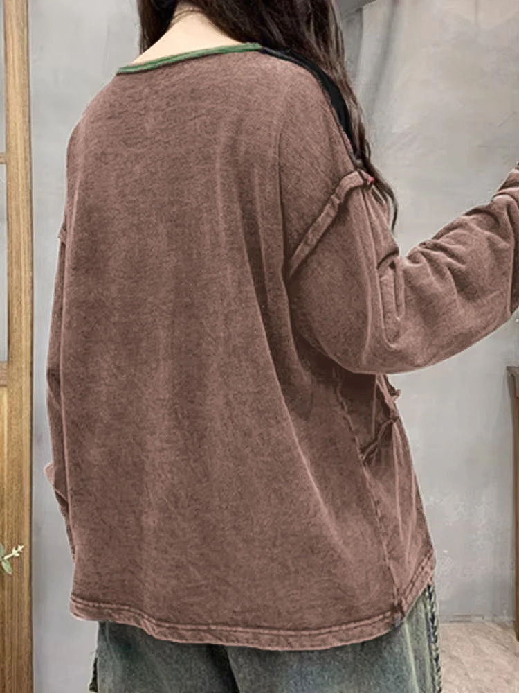 Женская винтажная футболка с круглым вырезом