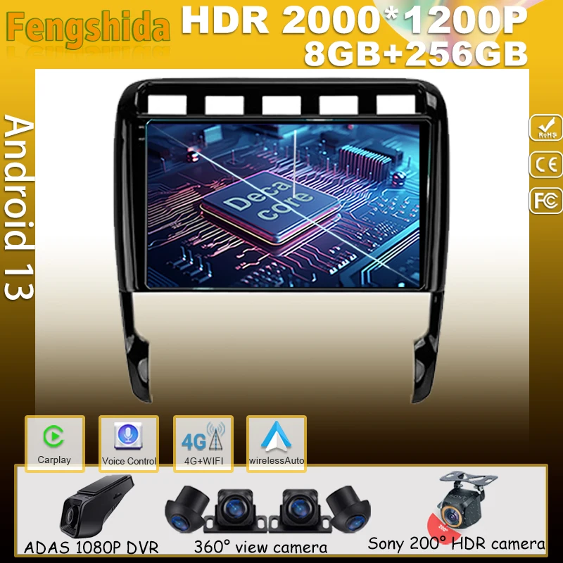 

Android для Porsche Cayenne I 1 9PA 2002-2010 Авторадио No 2din плеер сенсорный экран головное устройство навигация Bluetooth Монитор GPS