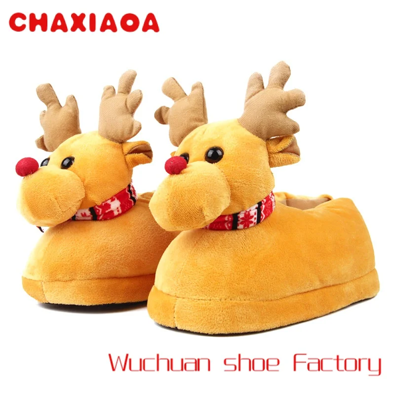 

Deer Children Slippers Girls Boys Home Shoes Winter Indoor Warm Plush Cotton Cartoon Kids Adult Home Slippers