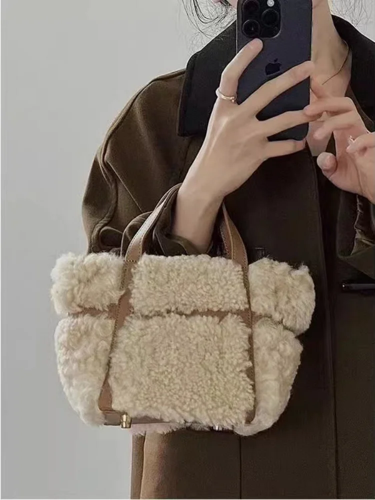 Имитация кашемира осенне-зимняя французская маленькая пригородная сумка через