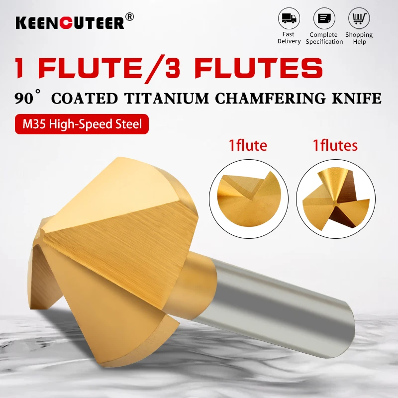 

Зенкер KEENCUTEER, быстрорежущая сталь с титановым покрытием, 90 градусов