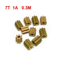 metal 71a 0 3m copper gear 7t toy coreless motor parts 1mm tight shaft match 7 teeth pinions 10pcslot