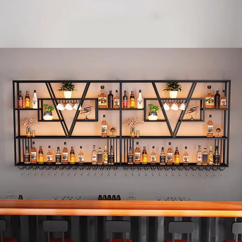 Полки для демонстрации ликера винный шкаф металлический подвесной клуба бара