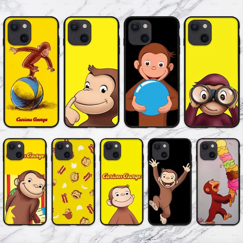 Чехол для телефона с изображением любопытного Джорджа обезьяны для iPhone 11 12 Mini 13 14 Pro XS Max X 8 7 6s Plus 5 SE XR
