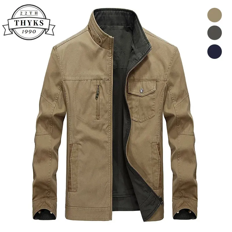 Brand Double-wear Casual Jacket Men Spring Autumn 100% Cotton Outwear Business Windbreaker Coat Male Size L-5XL Chaqueta Hombre