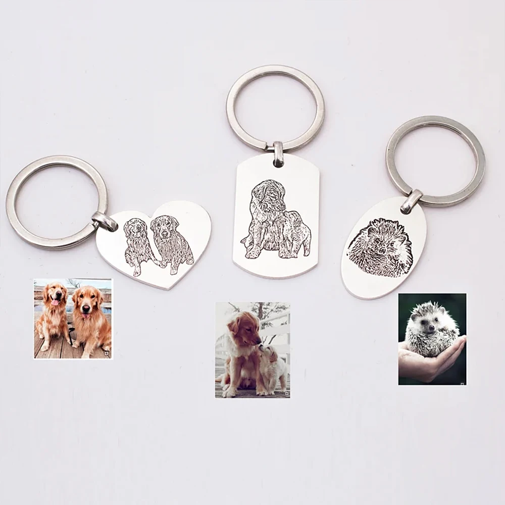 Men's And Women's Same Style Customized Key Ring Personalized Customized Photo Drawing School Bag Pendant Key Ring ChildrenGifts