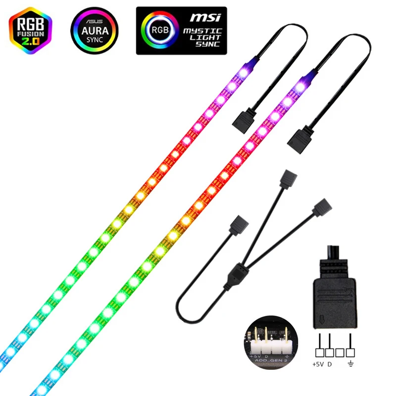 RGB светодиодная лента YSRSAI для ASUS Aura и MSI Mystic Light Sync