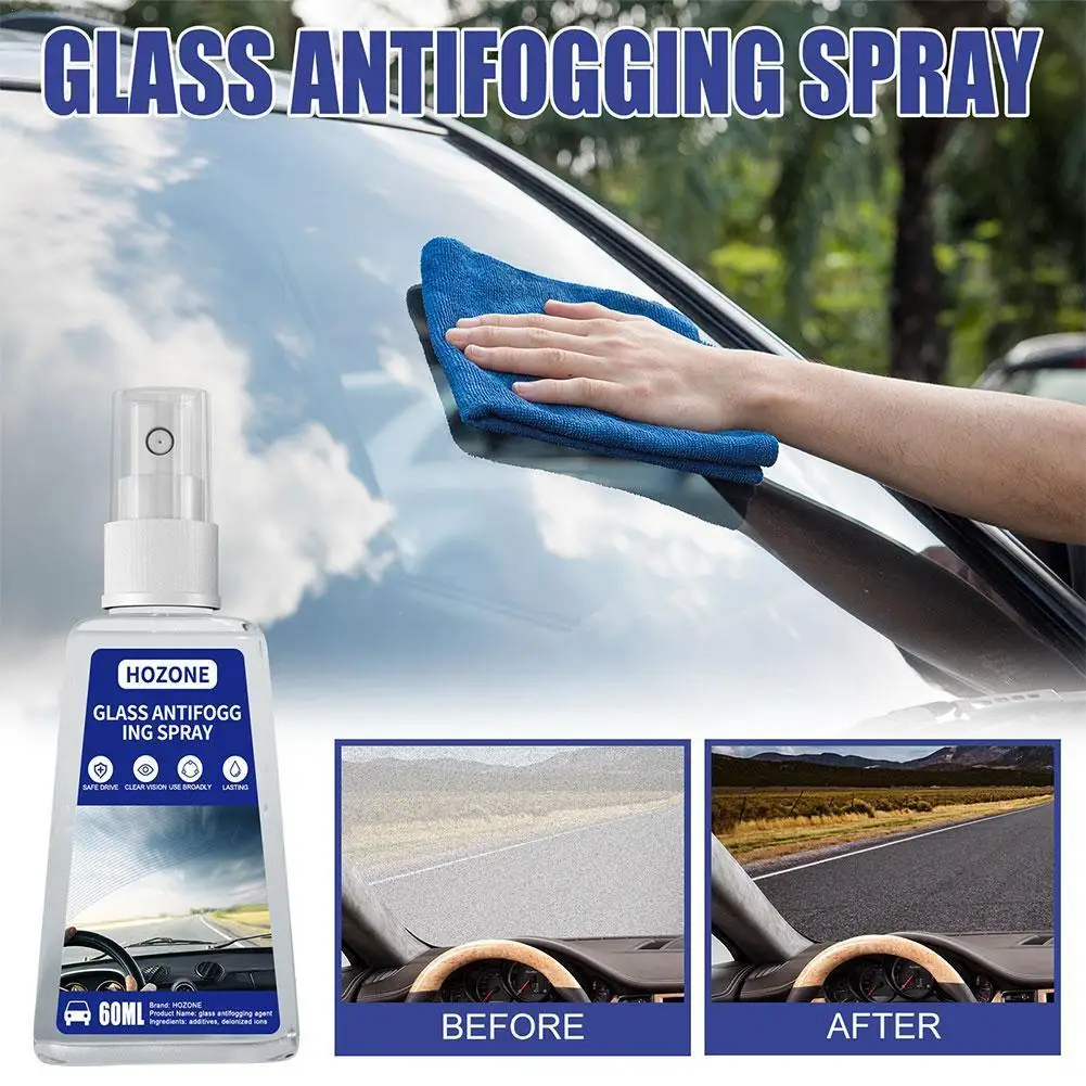 

60ML Anti-fog Agent Car Window Defogging Agent Automobile Glass Mirror Antifogging Long-lasting Rearview Rainproof Agent Ag M9H1