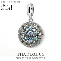 vintage star blue charms pendant europe jewelry findings accessories 925 sterling silver fashion gift for women men