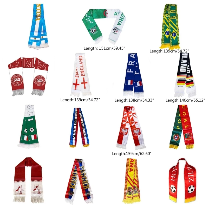 

Футбольный шарф для фаната, 15 стран, удобная одежда Footaball, фанатский шарф для детей и взрослых, подарок на день рождения и Рождество