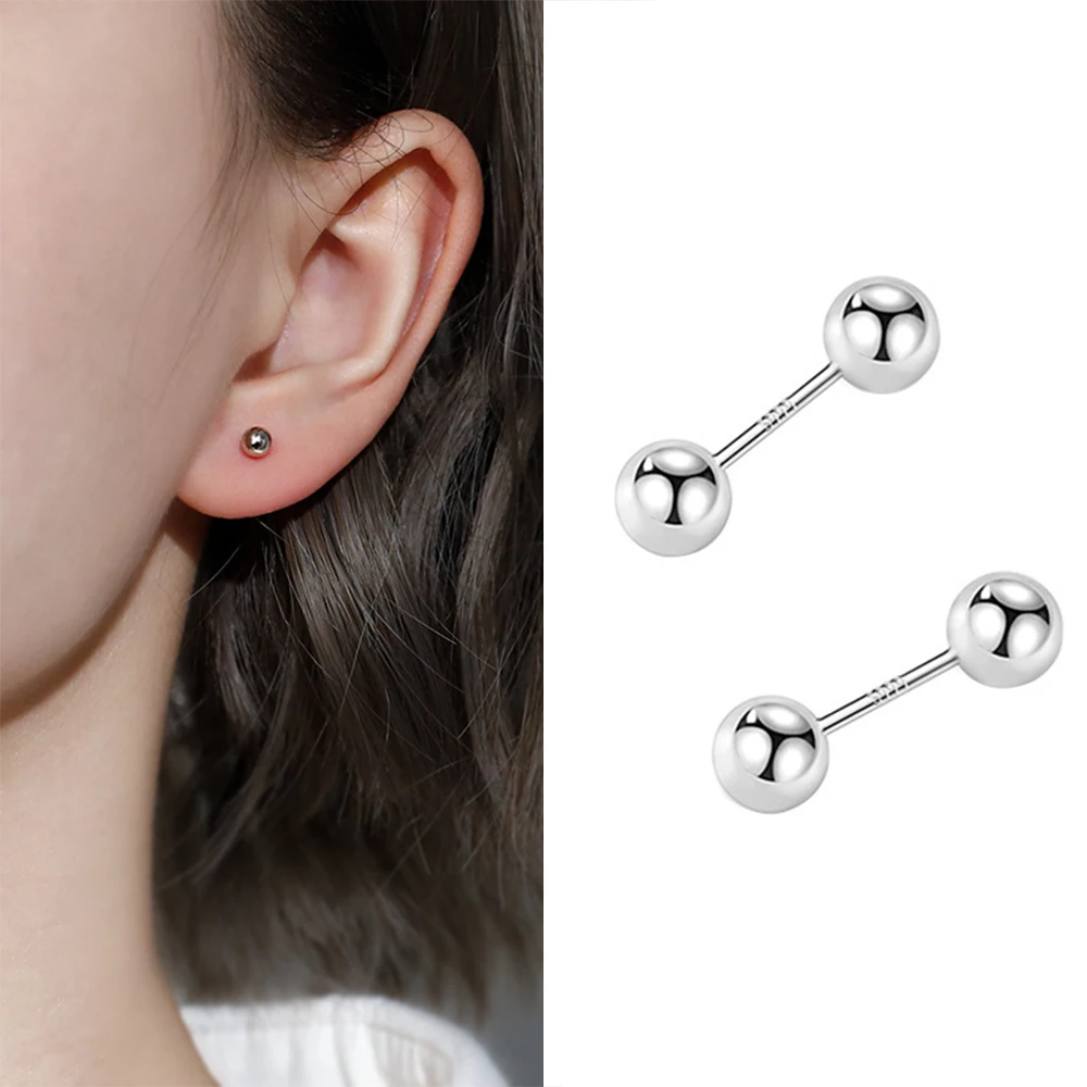 

Women Luxury Jewelry Simple Bead Earrings Korean Fashion Charm 925 Silver Earrings Wedding Party Trendy Charm Gifts