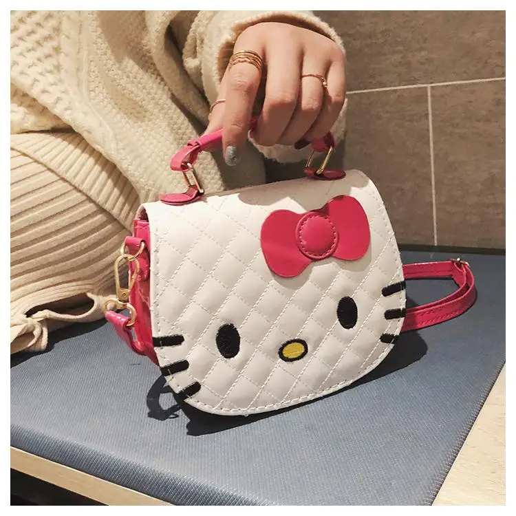 

2022 New Cartoon Anime Kawaii Hello Kitty Bag Summer Spring Fashion Kt Cat Cute Portable Little Girl Baby Shoulder Bag Girl Gift