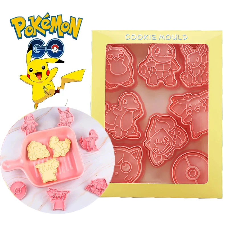

Форма для печенья Pokemon 6 шт./компл. аниме экшн-фигурка Пикачу мультяшная пресс-форма для печати набор для Хэллоуина «сделай сам» форма для тор...