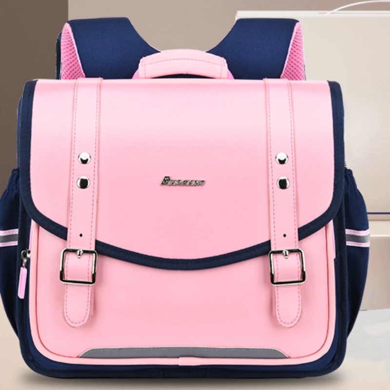 Girls Boys Grades 1-6 British Style Horizontal Simple School Bags New Children Large Capacity Backpacks for Student Mochila Hot