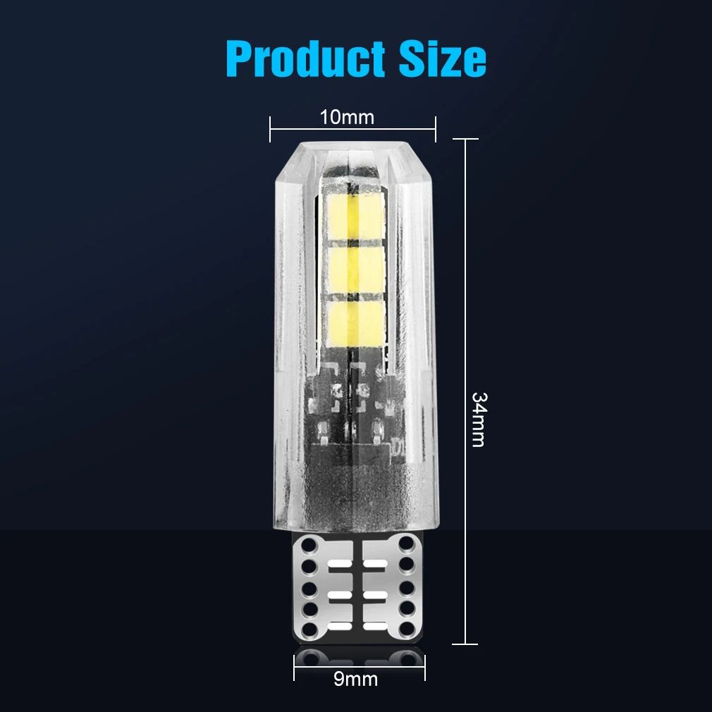 1 шт. W5W светодиодный T10 Светодиодные лампы Canbus 3030SMD Клиренс клиновидный номерной