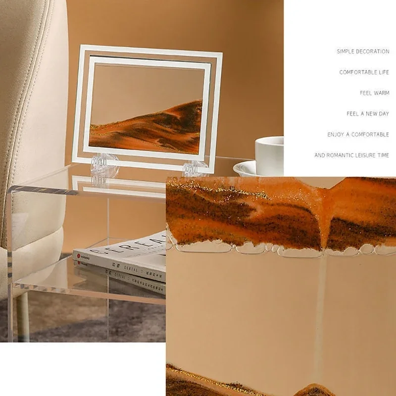 3D красочная рамка с движущимся песком струящийся песок художественная картина