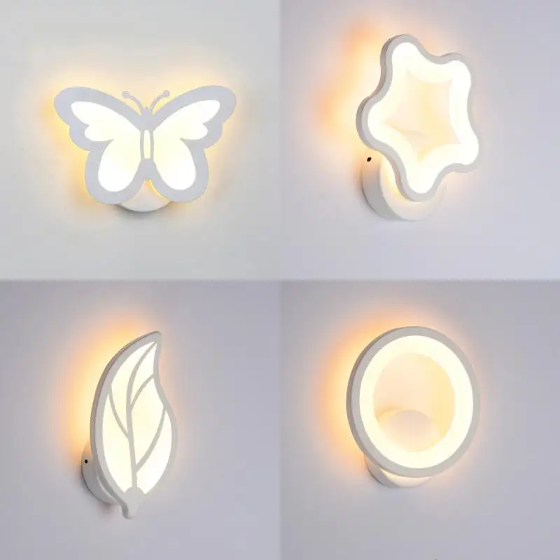 

9 Styles Wall Light Lamp Butterfly Leaf Butterfly Light Corridor Bedside Hallway Bedside Lamps Home Decor Night Wall Light