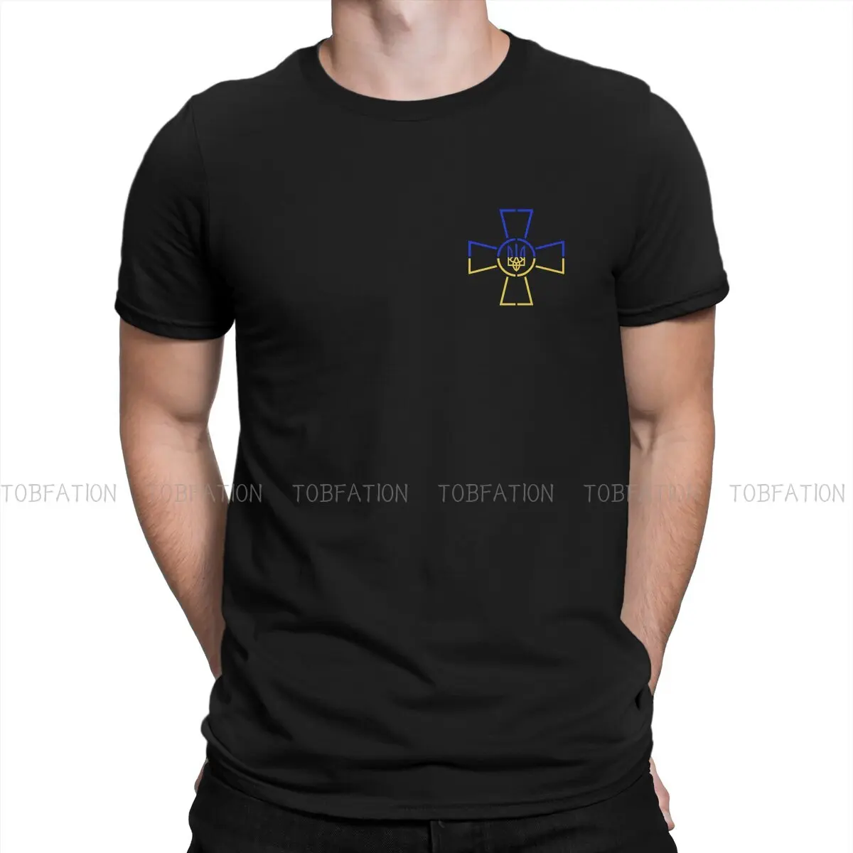 

Emblem of the Ukrainian Armed Forces Polyester TShirt for Men Zelensky Green Basic Leisure Sweatshirts T Shirt Novelty Trendy