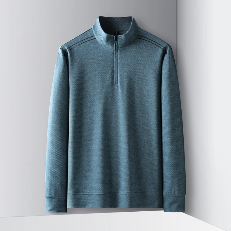 

2022Stand Collar Sweater Men's Spring and Autumn Pullover Long SleeveTT-shirt Men's Long Sleeve