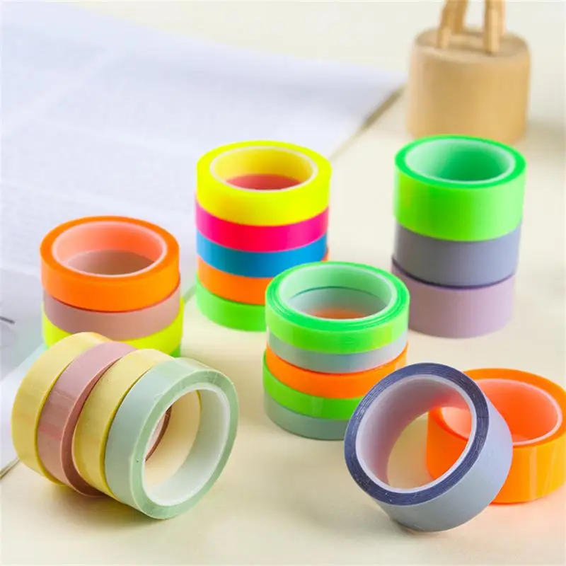 

Transparent Tape Decorative Note Tapes Fluorescent Page Markers Fine Student Note Mark Stationery Supplies Pet