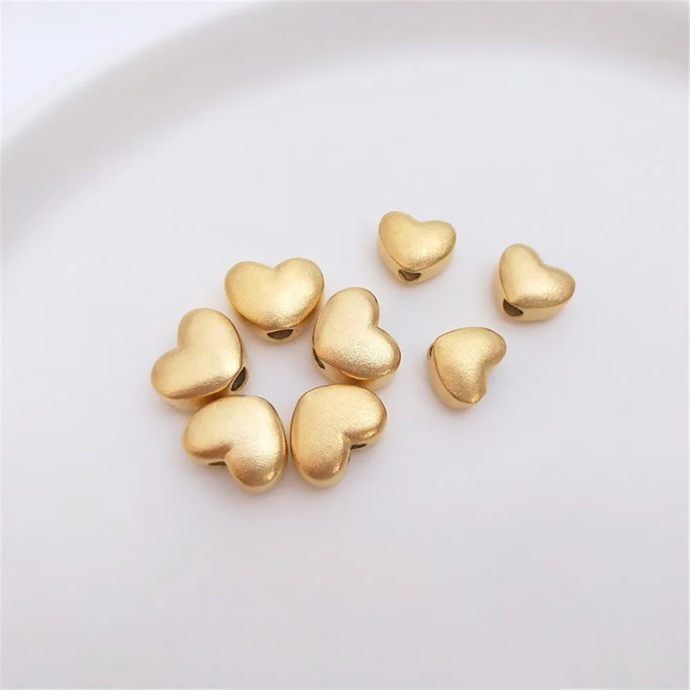 

Lasting color preservation Vietnam sand-gold peach heart bead pendant loose bead DIY bracelet necklace jewelry accessories