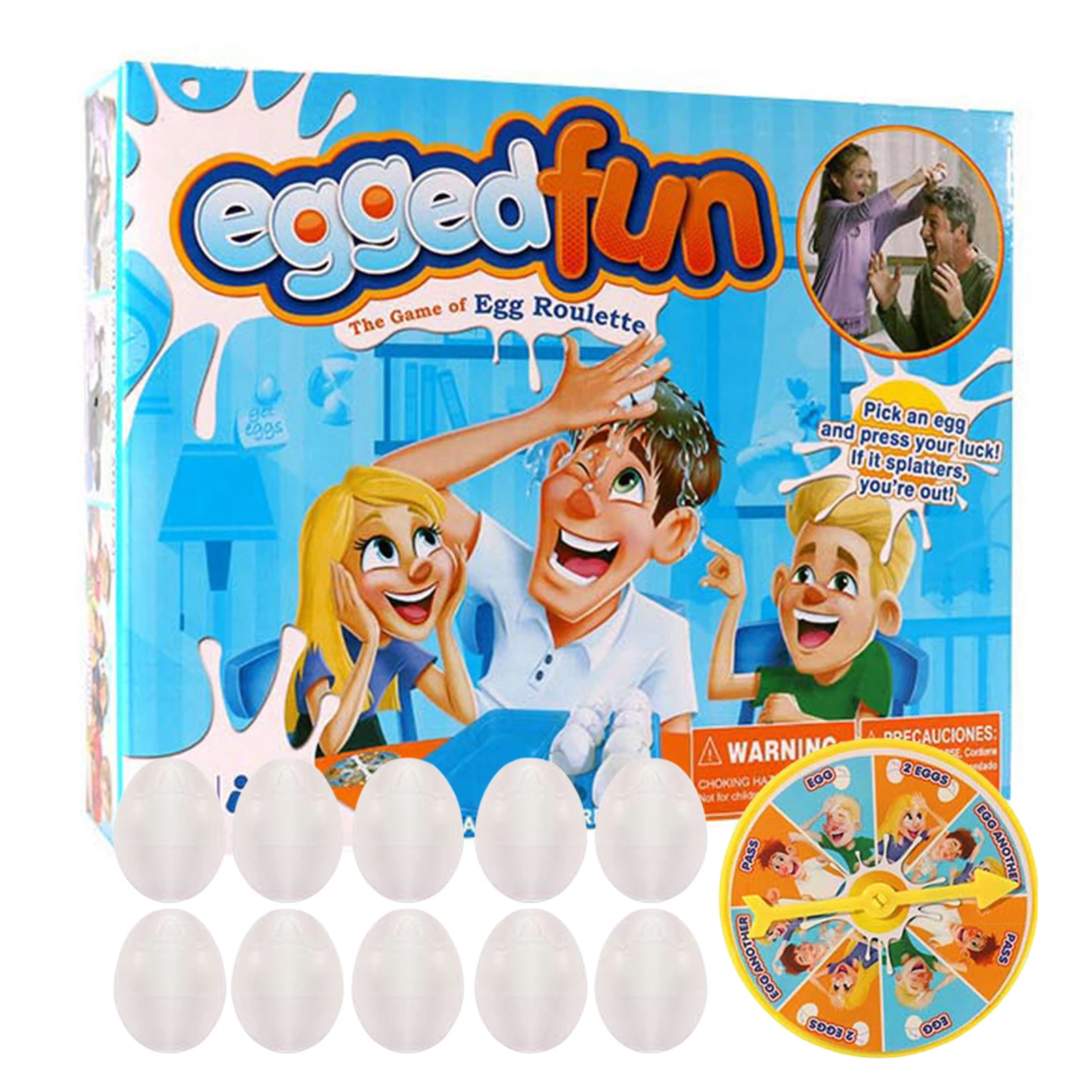 

Parent-child Interactive Egg Roulette Game Funny Gadgets Egged-On Board Game 10pcs Eggs In An Egg Tray With A Spinner Toys