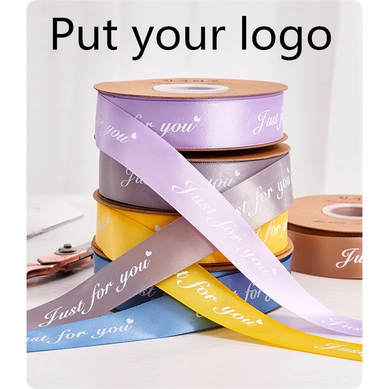 200 yards Customize Printed Ribbon Personal Logo Polyester fabric girls hair grey jute love halloween ribbons accept drop ship |