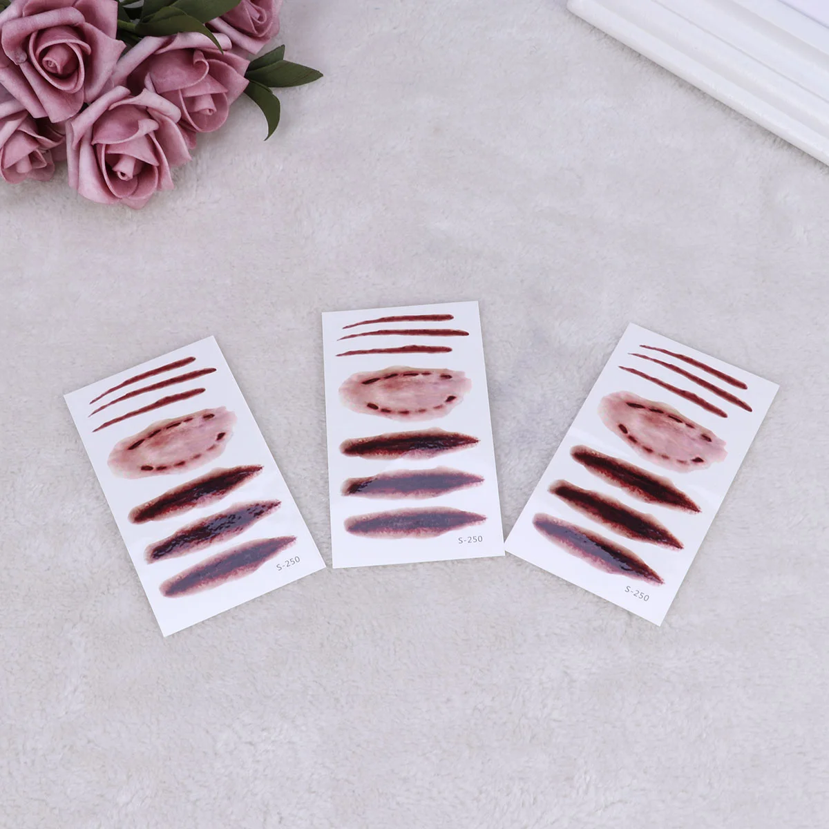

3pcs Scar Makeup Wounds Temporary Stickers for Party Prop
