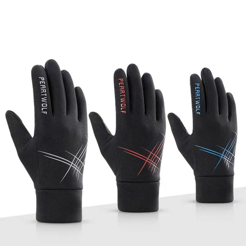 

Winter Warm Full Finger Touchscreen Cycling Motocycle Gloves Waterproof Antislip Plush Thermal Ski Bicycle Gloves for Men Women