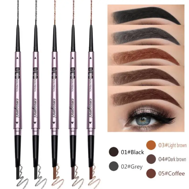 

5 Color Double-headed Eyebrow Pencil Waterproof Long-lasting Sweat-proof Natural Wild Brows Shaping Drawing Easy Eye Makeup Tool
