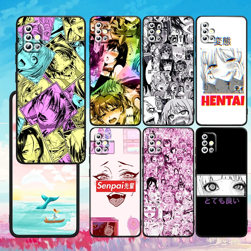 

Ahegao Manga Girl Art For Samsung A23 A50 A30 A73 A71 A53 A52 A51 A33 A32 A22 A03S A03 A02S A31 5G Black Soft Phone Case