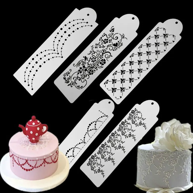 

Cake Mould Baking Mould Cake Boder Stencils Cake Stencil Template Pastry Tools Cake Fondant Reusable Painting Art Paper Craft