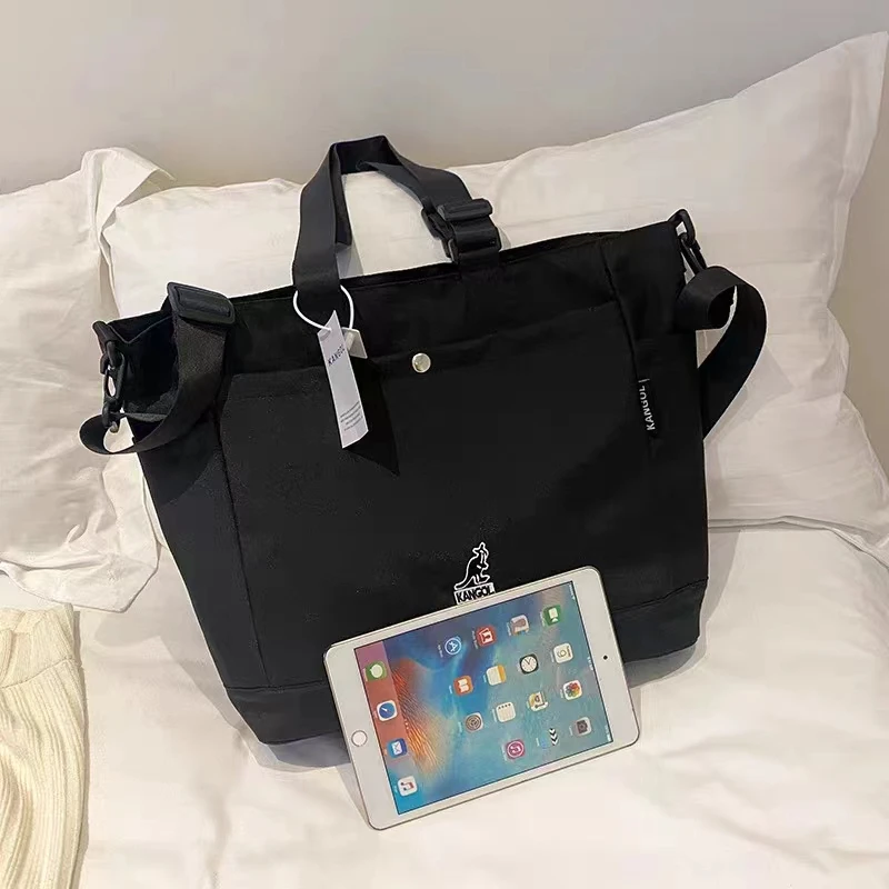 KANGOL Shoulder Bag Nylon Waterproof Crossbody Bags for Men and Women Large Capacity One Shoulder Commuting Zipper Tote Bag