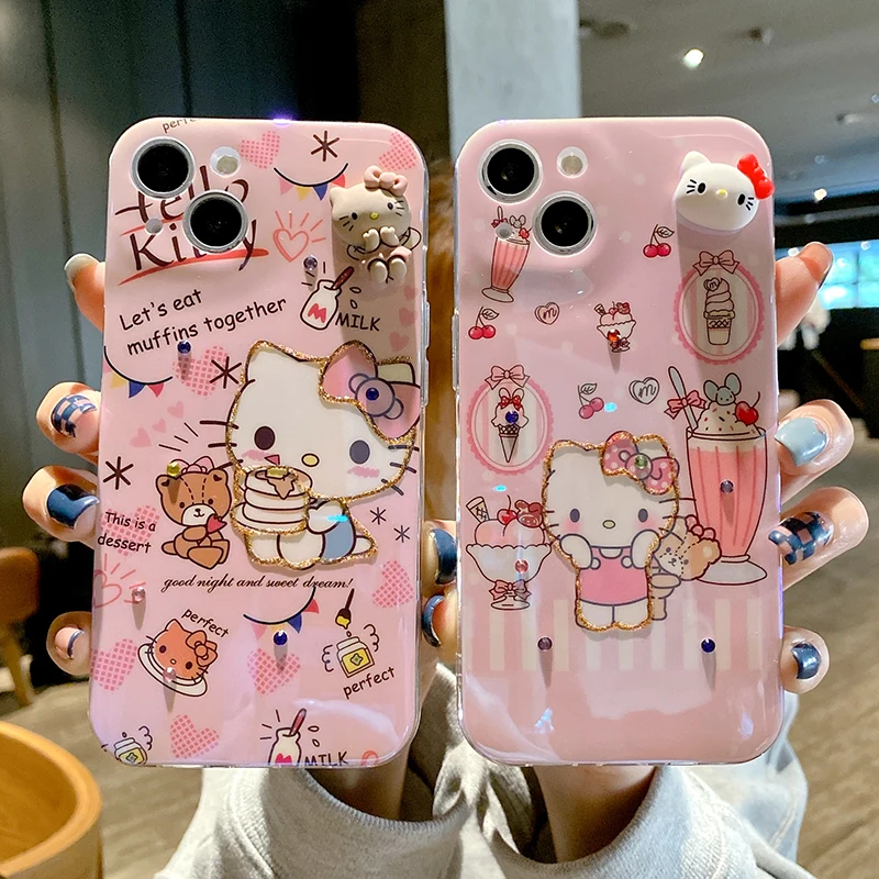 

Bandai Hello Kitty Cartoon 3D Phone Case for Huawei P30 P40 P50 Pro mate30 40 Pro Honor 50 60 nova7 8 SE Cover