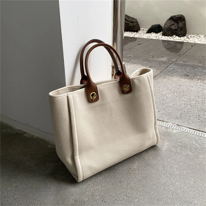 

Luxury Designer Solid Color Chain Bags 2022 New French Handbag Ladies Fashion Large Capacity Canvas Shoulder Handbags Tote Bag