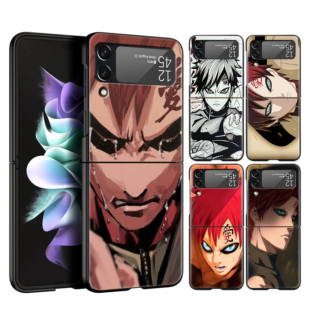 

Naruto Gaara Phone Cover For Samsung Galaxy Z Flip Case Black For Samsung Z Flip 3 5G Hard PC Luxury Foldable Shockproof Shell
