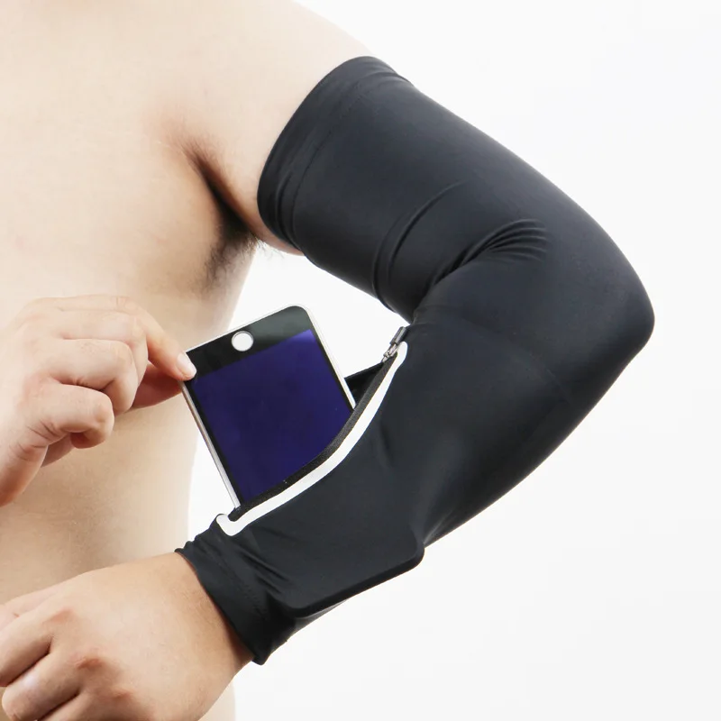

1 Pcs Unisex Short/Long Arm Warmer Mobile Phone Stretch Arm Bag Running UV Protection Breathable Arm Sleeve Armband Wrist Bag